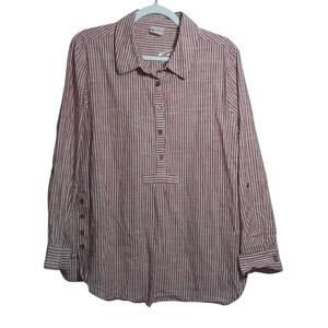 VNTG American Sweetheart Red Stripe Nautical Long Sleeve Coastal Grandma Size XL